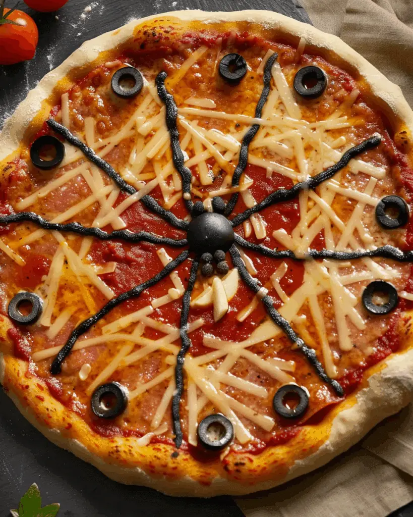 Easy Creepy Crawly Spider Pizza