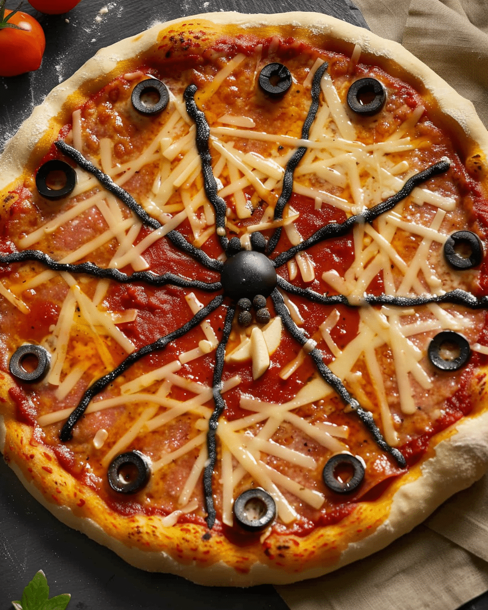 Easy Creepy Crawly Spider Pizza
