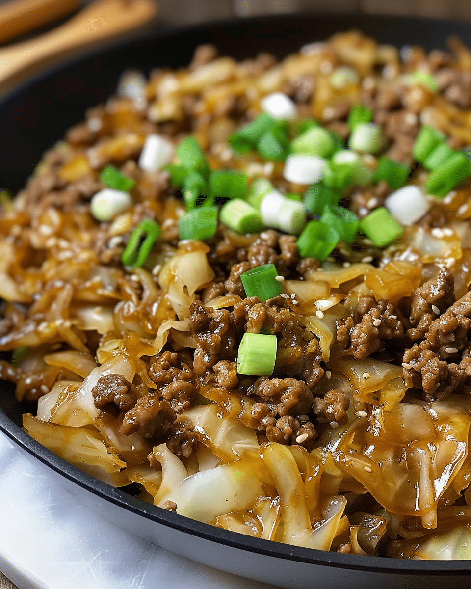 Low-Carb Mongolian Ground Beef and Cabbage Recipe