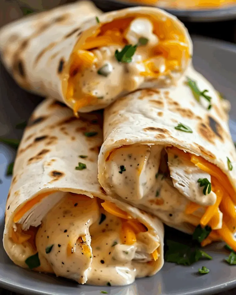 Cheesy Garlic Chicken Wraps