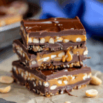 No Bake Crispy Snickers Bars