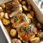 Oven-Roasted Garlic Herb Chicken with Glazed Baby Potatoes