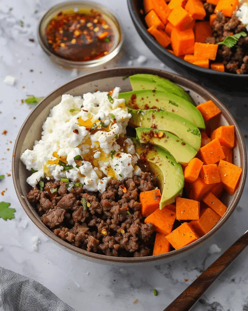 Viral Cottage Cheese Sweet Potato Beef Bowls