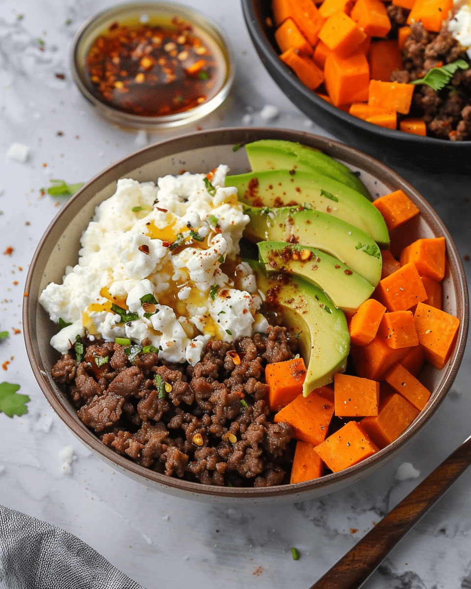 Viral Cottage Cheese Sweet Potato Beef Bowls