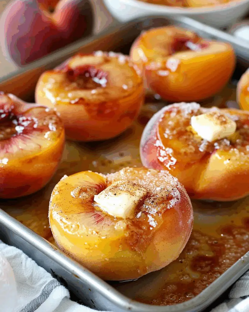 Cinnamon Sugar Baked Peaches