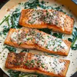 Garlic Butter Creamed Spinach Salmon