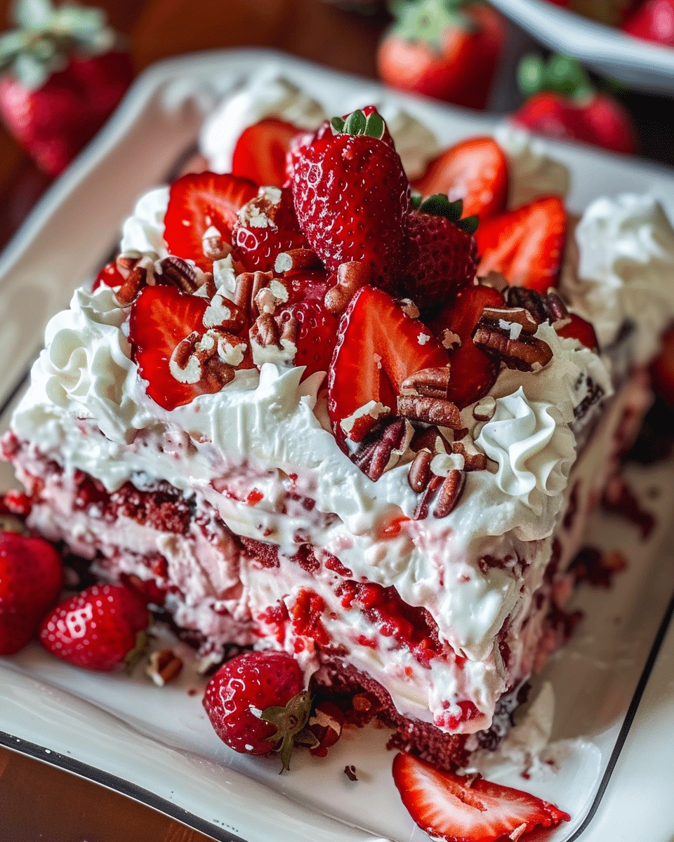 Strawberry Earthquake Cake