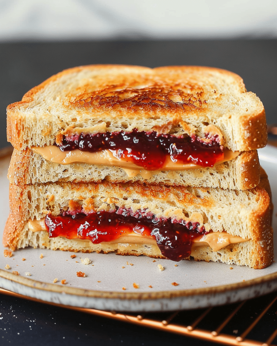 Toasted Peanut Butter and Jelly Sandwich