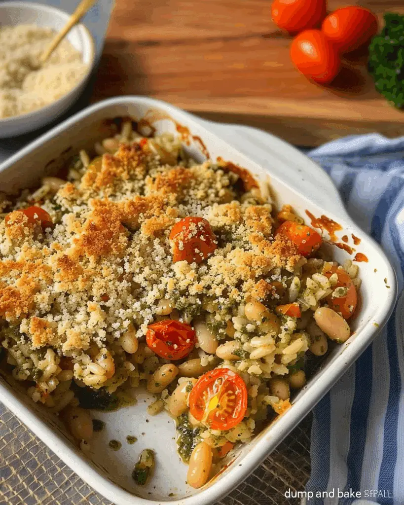 White Bean and Pesto Bake