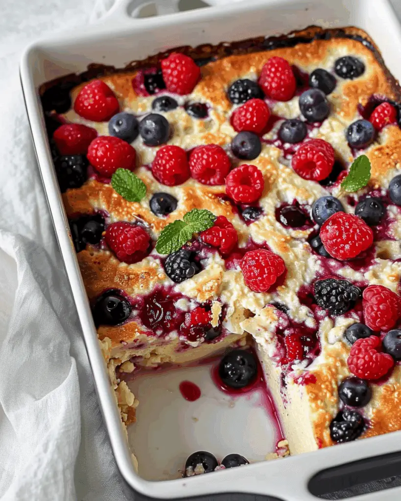 High Protein Triple Berry Bake