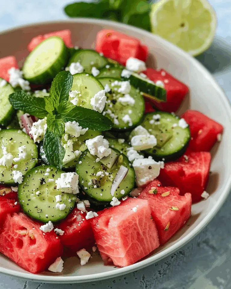 SIMPLE Watermelon + Cucumber + Feta Salad