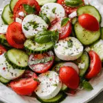 Fresh Cucumber Caprese Salad