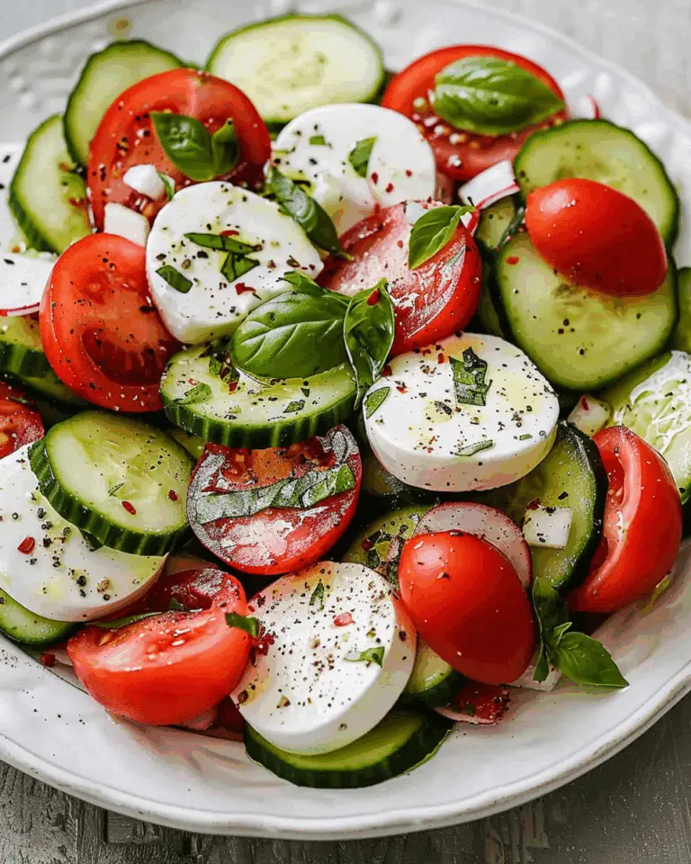 Fresh Cucumber Caprese Salad
