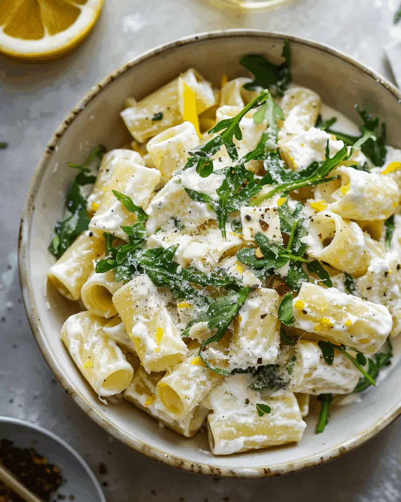 Lemon Ricotta Pasta With Arugula