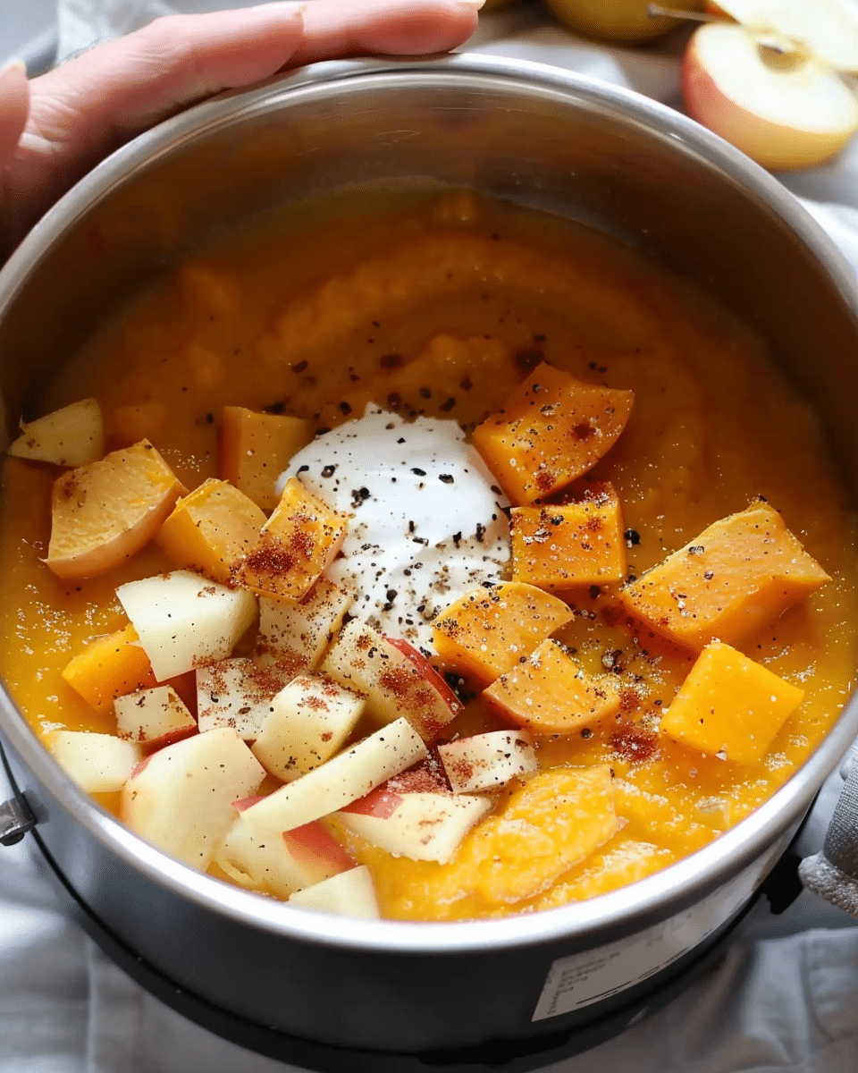 Roasted Butternut Squash Soup with Apple