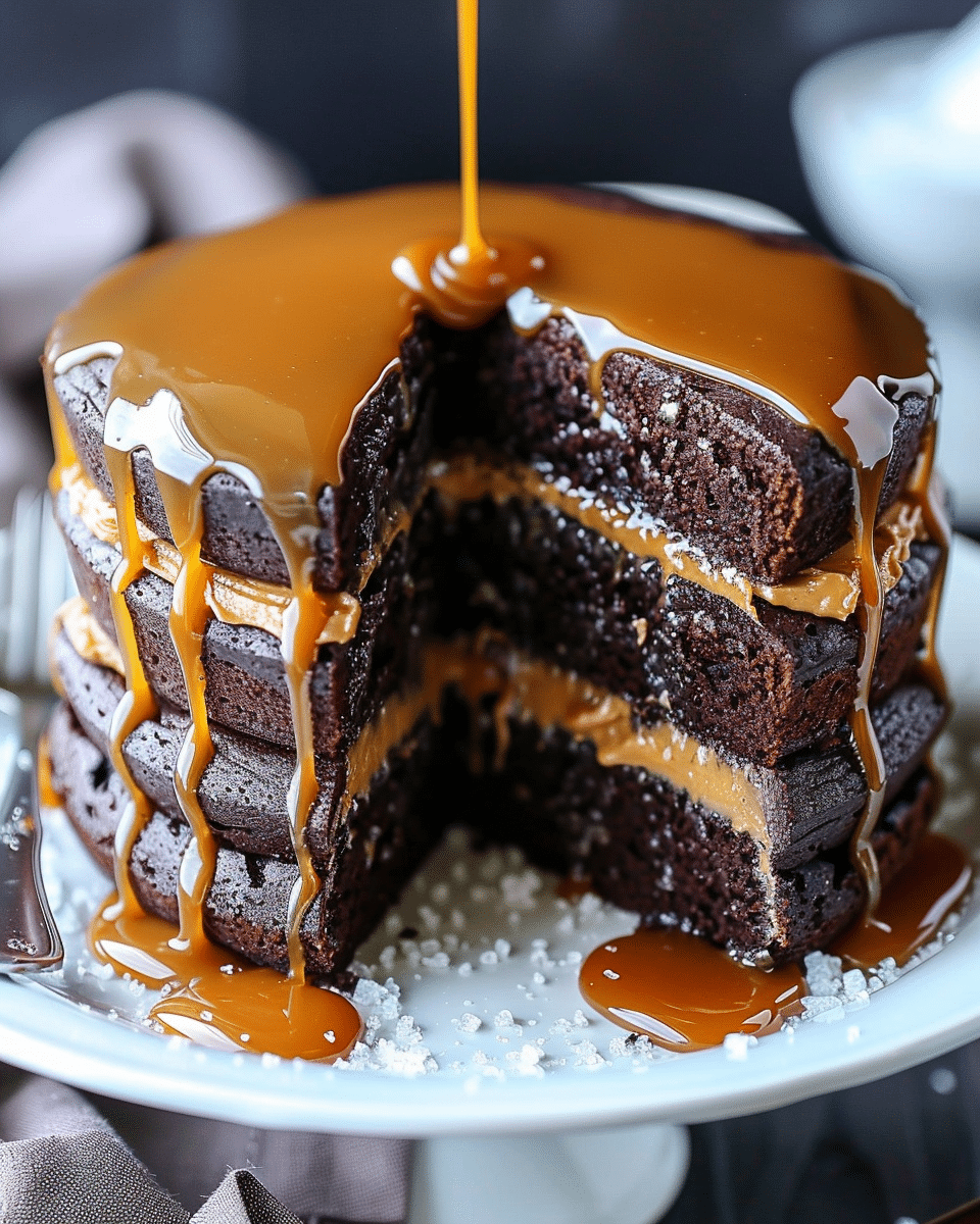 Decadent Salted Caramel Chocolate Cake with Luxurious Caramel Sauce