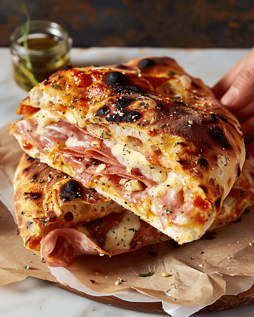 Mortadella Pizza Sandwich