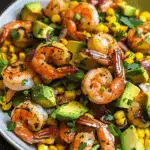 Avocado Corn Salad with Grilled Shrimp