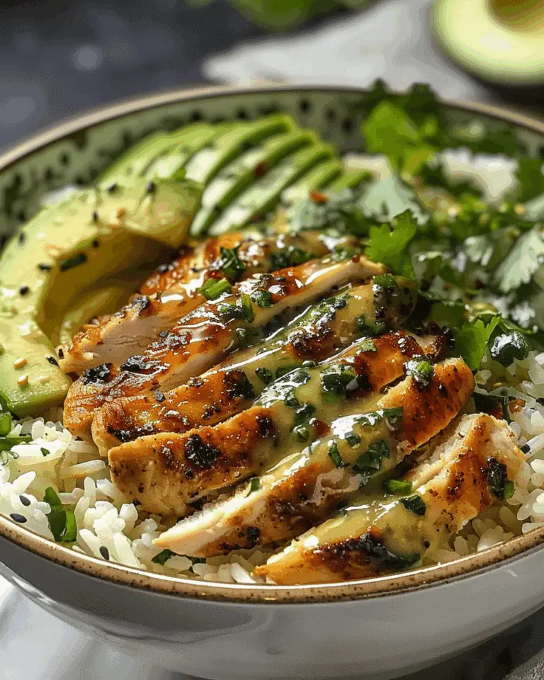 Creamy Avocado Chicken Rice Bowl