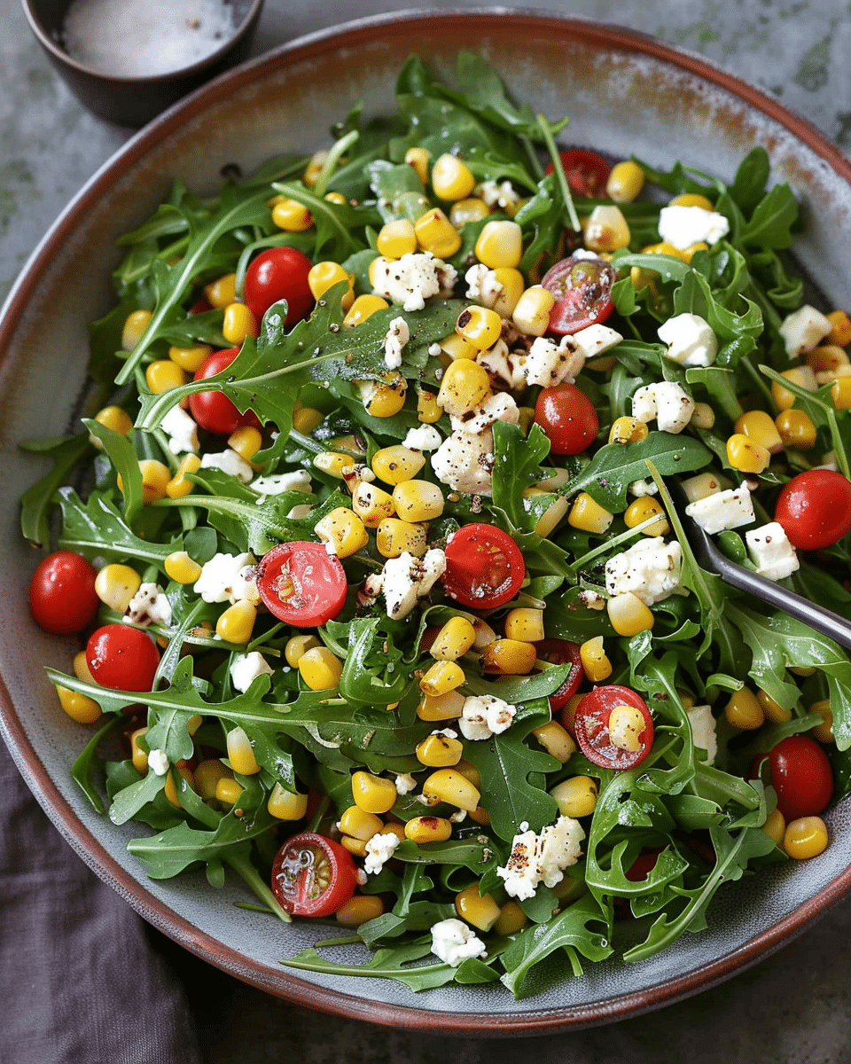 Arugula, Corn and Goat Cheese Salad