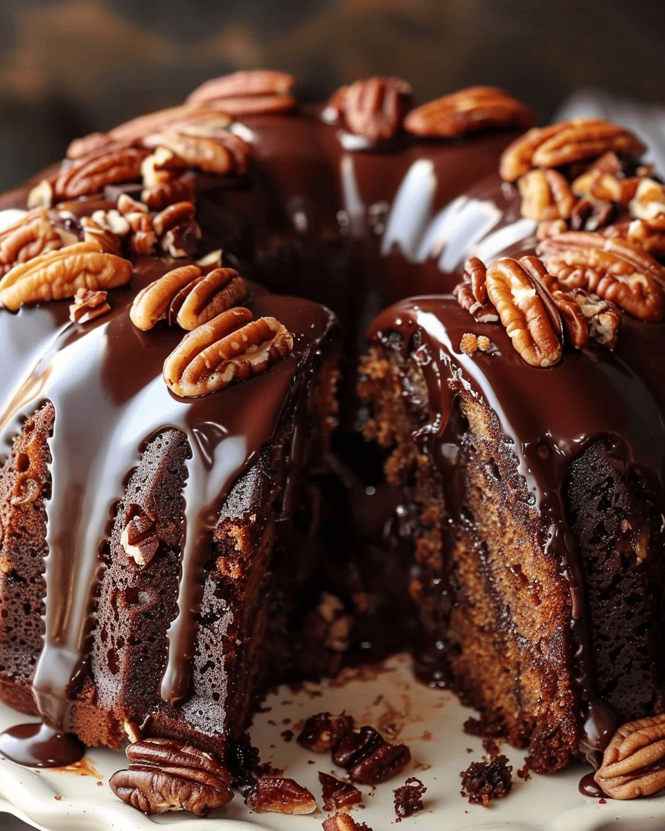 German Chocolate Pecan Pound Cake