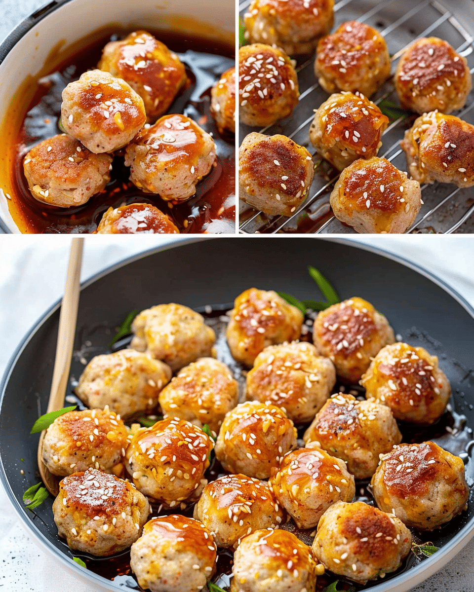 Chicken Meatballs With Honey Garlic Soy