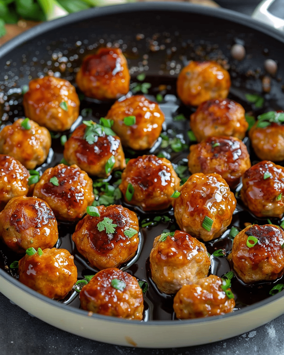 Chicken Meatballs With Honey Garlic Soy