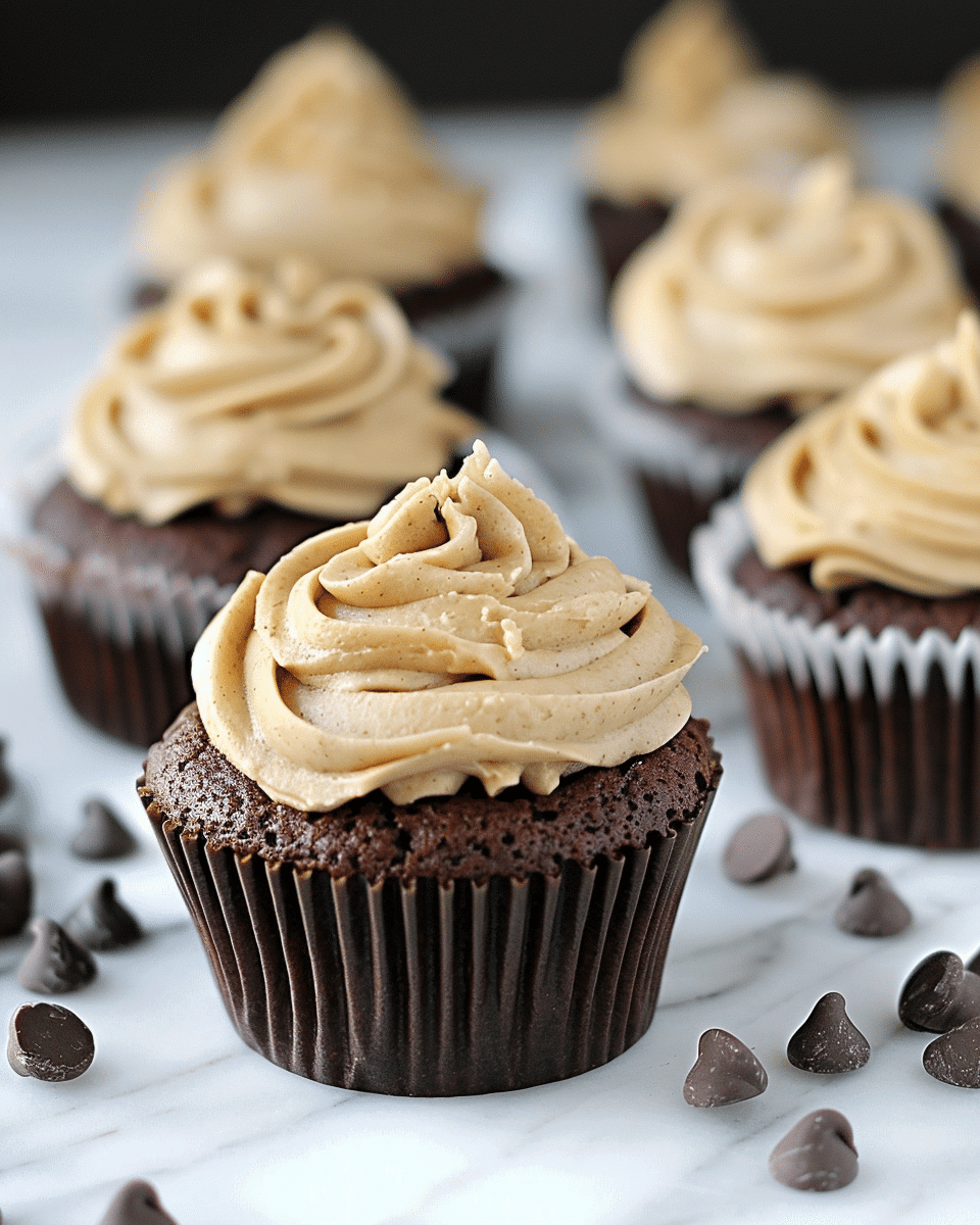 Chocolate Zucchini Cupcakes with Peanut Butter Frosting