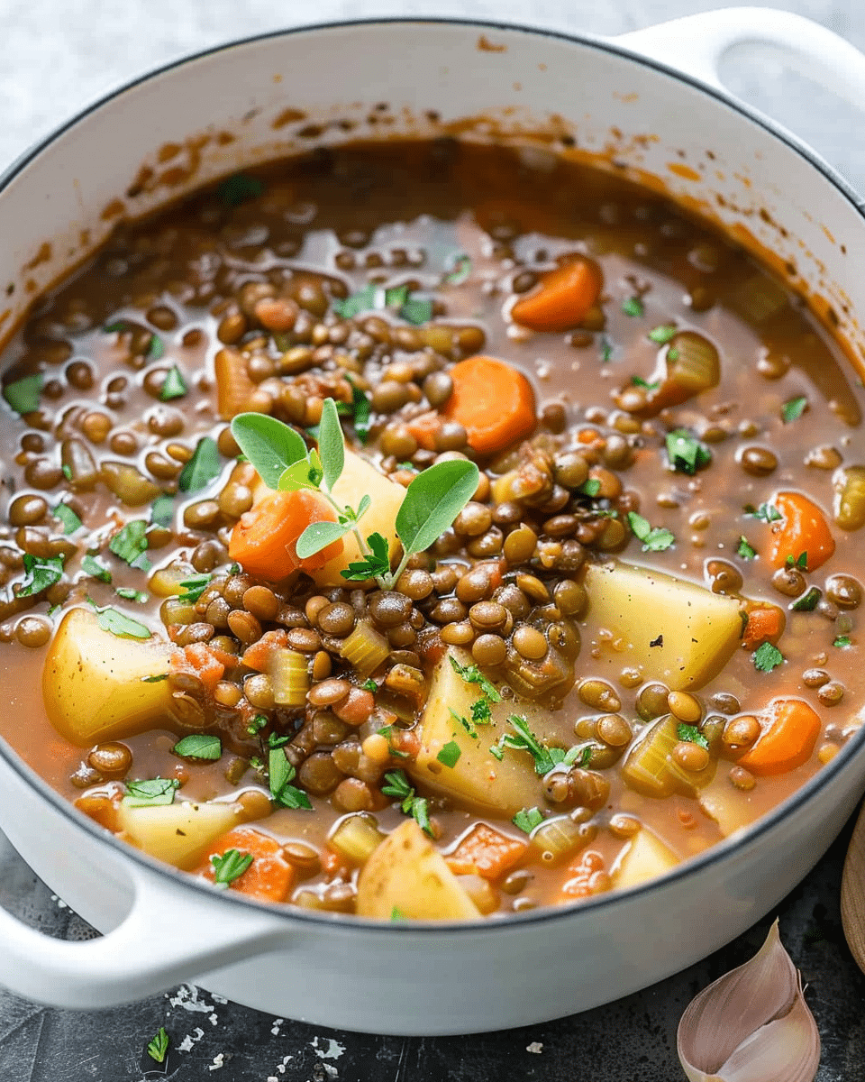 Easy Lentil Potato Soup Recipe