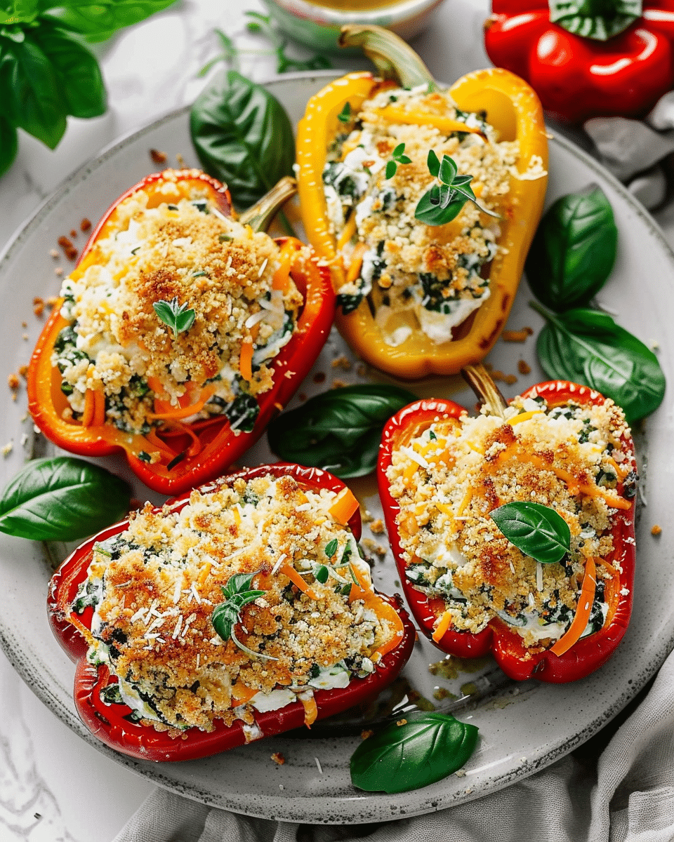 Herby Ricotta Stuffed Peppers