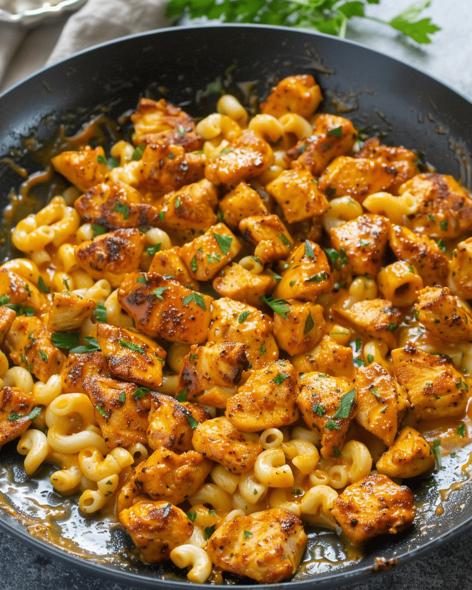 High-Protein Honey Garlic Butter Chicken with Mac & Cheese