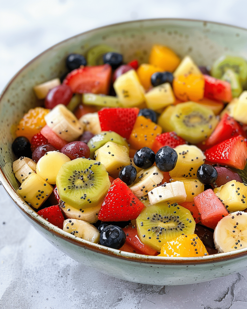 Honey Lime Poppyseed Fruit Salad