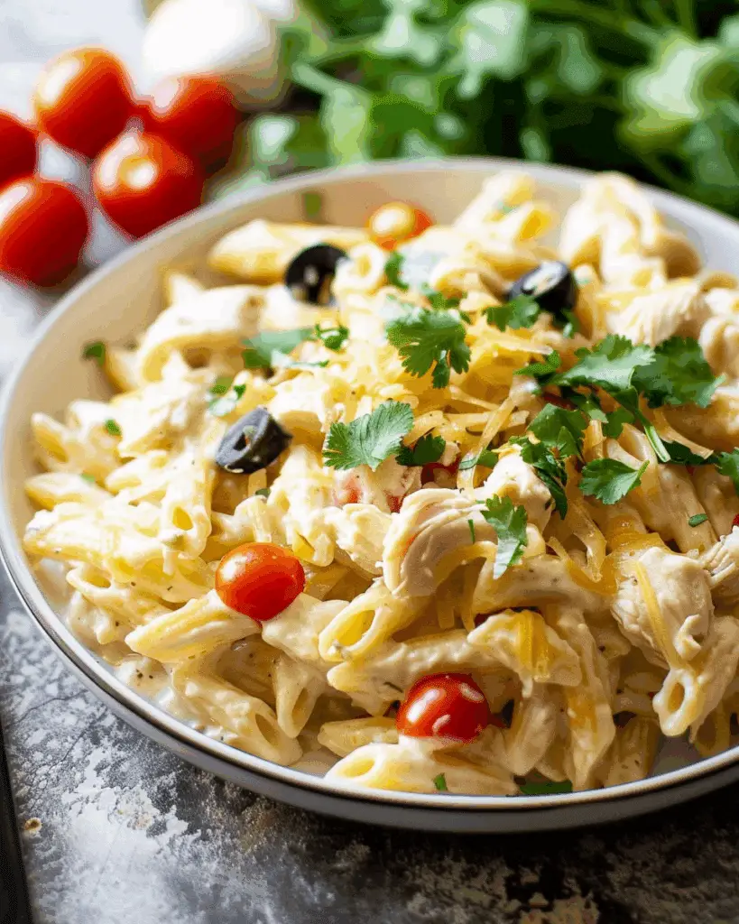 White Chicken Enchilada Pasta