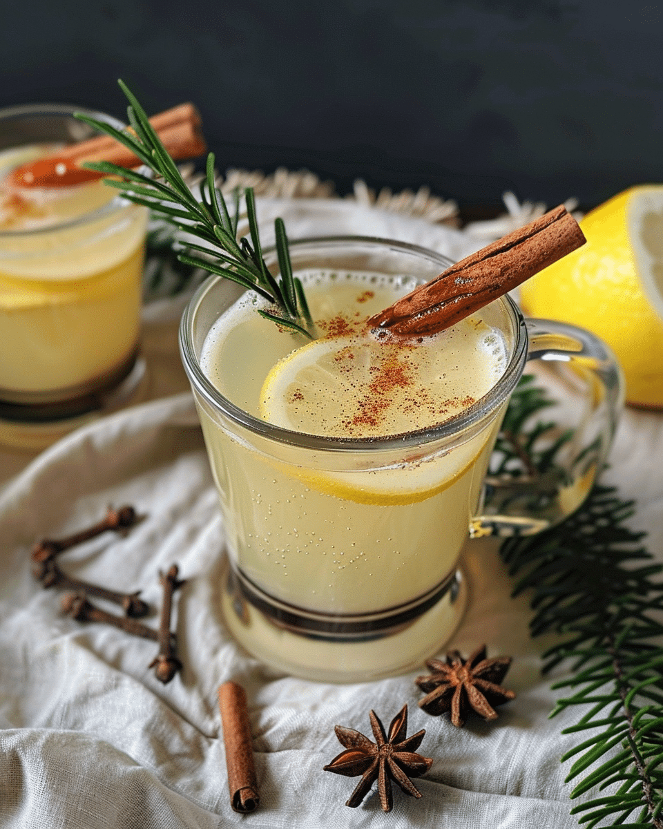 Spiced Lemon Ginger Hot Toddy Mocktail