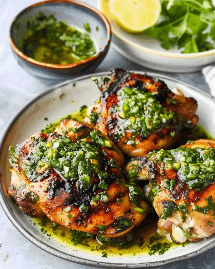 Grilled Chicken Thighs with Chimichurri