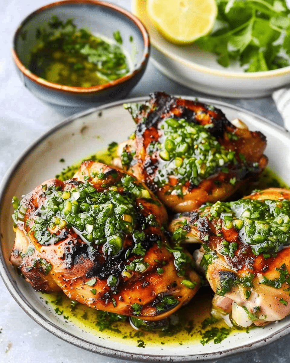 Grilled Chicken Thighs with Chimichurri