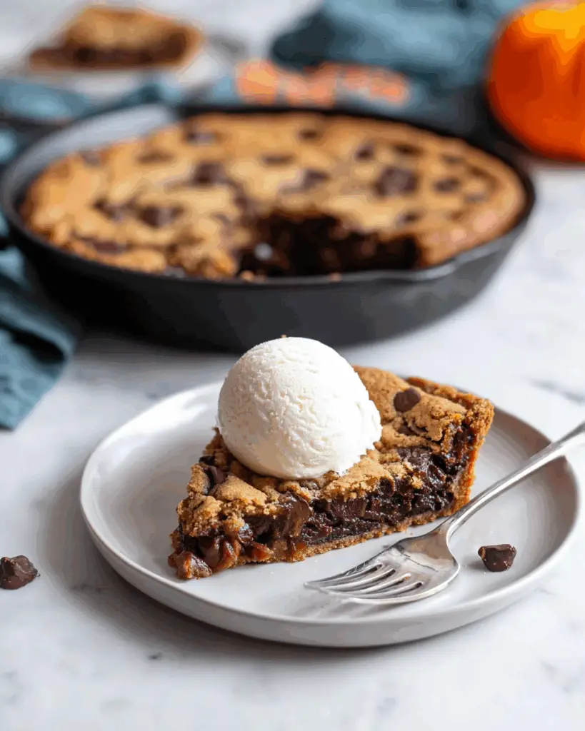 Deep Dish Pumpkin Chocolate Chip Cookie Skillet Recipe