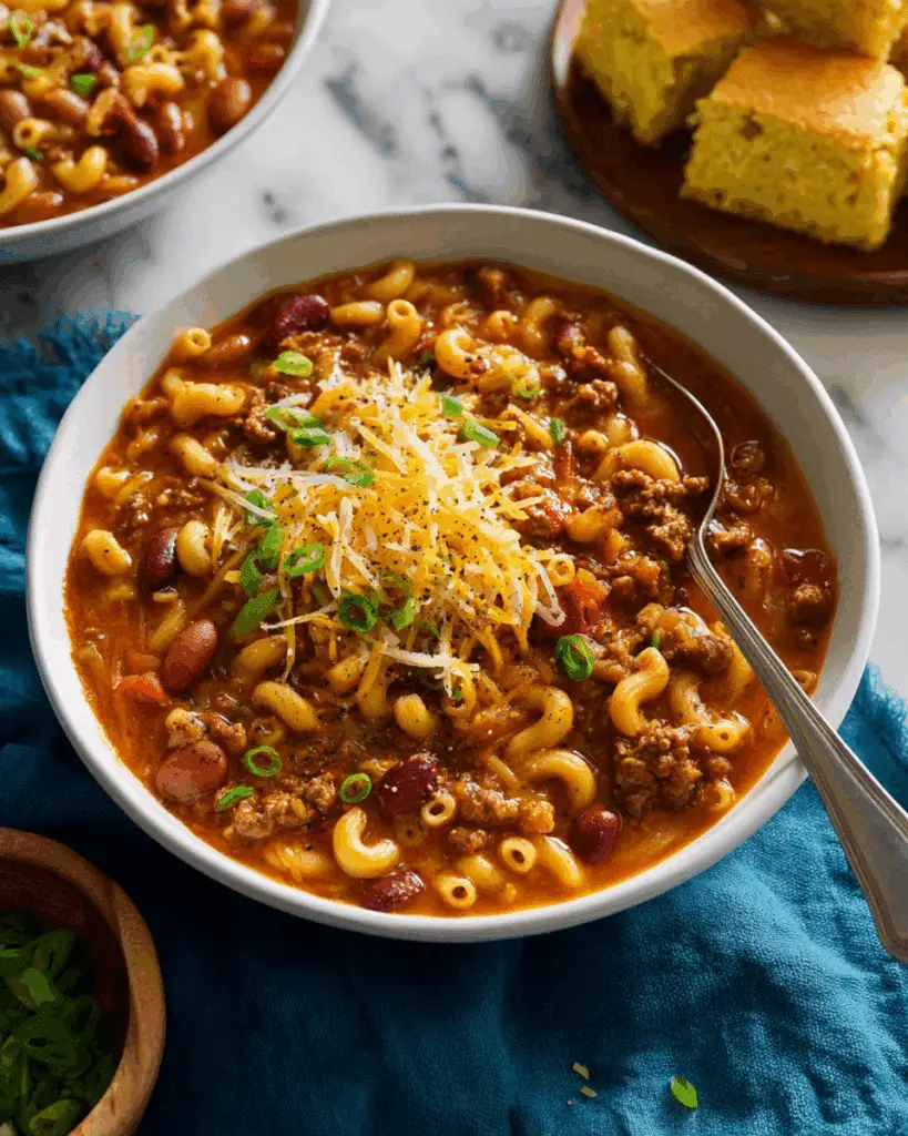Cozy Chili Mac with Beef, Pasta, and Cheddar Recipe