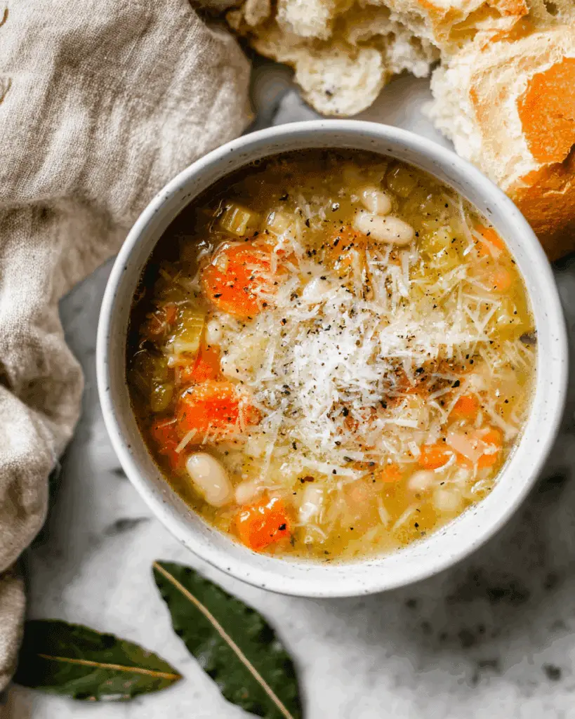 Hearty Creamy White Bean Soup with Herbs and Vegetables Recipe