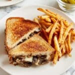 Mushroom Patty Melt with Roasted Portobellos, Swiss Cheese, and Rye Bread Recipe
