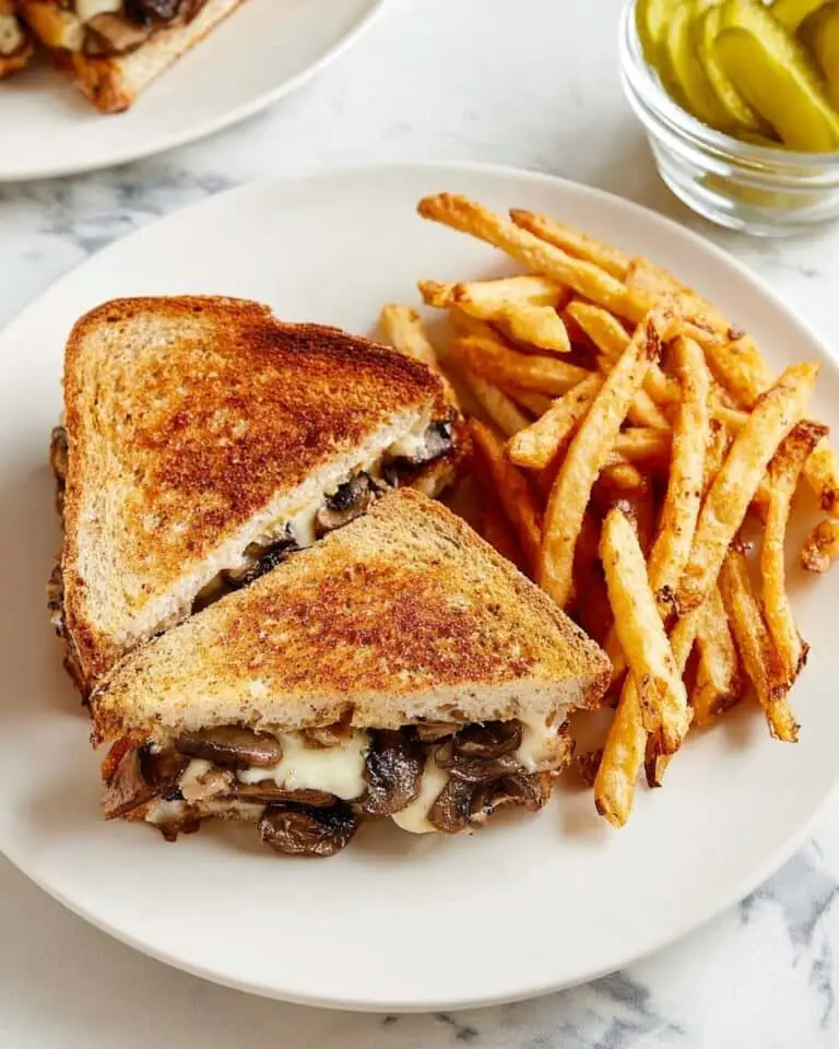 Mushroom Patty Melt with Roasted Portobellos, Swiss Cheese, and Rye Bread Recipe