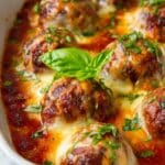 Cheesy Baked Meatballs with Marinara Sauce Recipe