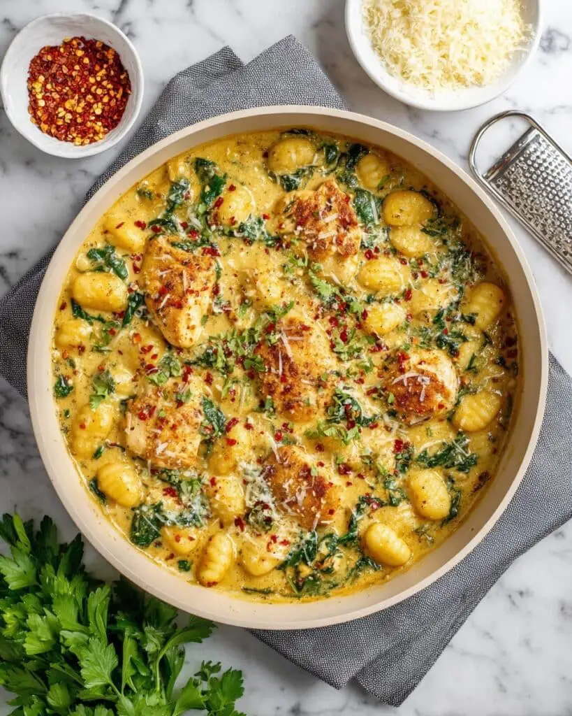 Garlic Chicken Gnocchi Skillet Recipe