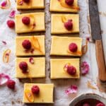 Creamy Lemon Bars with Browned Butter Raspberries Recipe