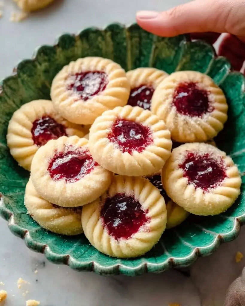 Raspberry Almond Thumbprint Cookies Recipe