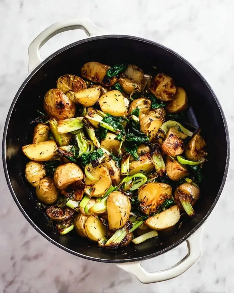 Oven Roasted Leeks and Potatoes with Balsamic and Herbs Recipe
