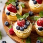 Mini Cheesecakes with Fresh Berries and Whipped Cream Recipe
