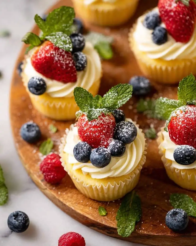 Mini Cheesecakes with Fresh Berries and Whipped Cream Recipe