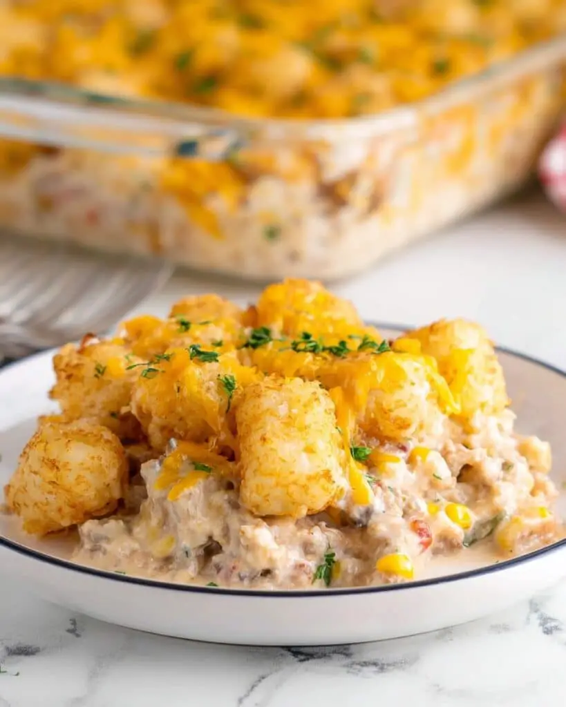 Creamy Cowboy Casserole with Tater Tots and Ground Beef Recipe