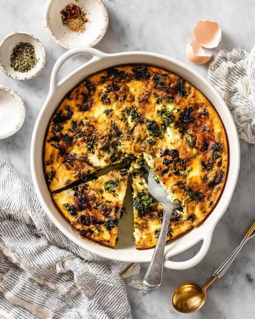 Kale Frittata with Goat Cheese and Sun-Dried Tomatoes Recipe